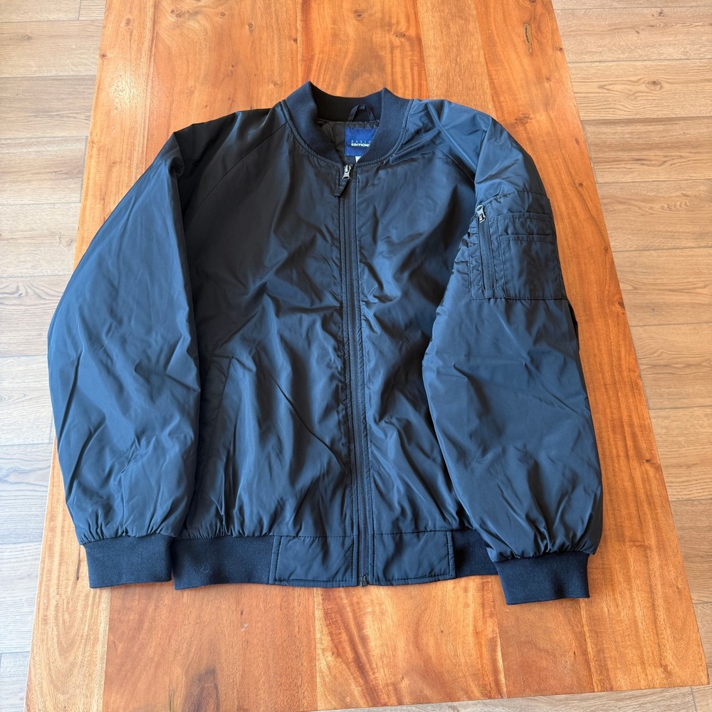 Basic Editions Men's Black Bomber Jacket Size M NWT